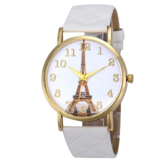 Paris Eiffel Tower Women Faux Leather Analog Quartz Wrist Watch WH - intl  