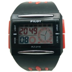 Pilot K Sport Plt127m Jam Tangan Pria Karet Hitam List Merah Source Pilot .