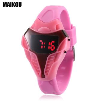 [PINK] MAIKOU MK005 LED Digital Sports Watch Date Display Elapid Shape Dial Wristwatch - intl  
