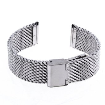 Premium stainless steel perhiasan pengganti Milan loop Band pergelangan tangan gelang tali pengikat untuk CK Citizen Longines 20 mm Perak  