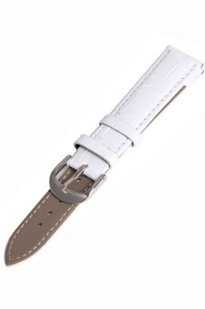 PU Leather Adjustable Replacement Watchband Watch Band Strap Belt with Pin Clasp for 20mm Watch Lug White  