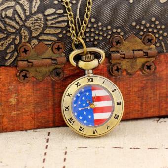 quzhuo Pocket Watch Necklace Vintage Fashion Women Women Mini Gifts Pendant Wholesale Dropship (as pic) - intl  