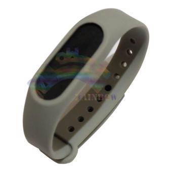 Rainbow Silicone Smart Bracelet Wrist Watch Strap For Xiaomi Mi Band 2 /Miband2 / Millet 2 Tali Jam / Gelang Jam - Abu-Abu  