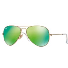 Ray-Ban Sunglasses Aviator Large Metal RB3025 - Matte Gold (112/19) Size 58 Cry.Green Mirror Multil.Green