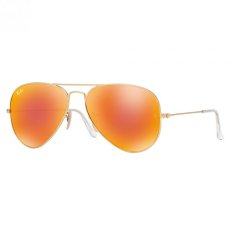 Ray-Ban Sunglasses Aviator Large Metal RB3025 - Matte Gold (112/69) Size 58 Crystal Brown Mirror Orange
