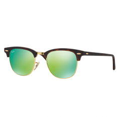 Ray-Ban Sunglasses Clubmaster RB3016 - Sand Havana/Gold (114519) Size 51 Grey Mirror Green