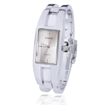 Retro Luxury Women Ladies Silver Watch Band Bangle Bracelet Quartz Wrist Watch White  