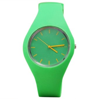 S & F Geneva Unisex Analog Quartz Candy Color Silicone Sports Wrist Watch - Green  
