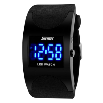 S & F Skmei 0951 3ATM Water Resistant LED Digital Display Alloy Case PU Band Arced Dial Sport Electronic Wrist Watch - intl  