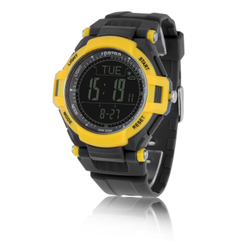 S & F SPOVAN Mingo-II Fashion Multifunctional Digital Sports Watch w/ Compass Altimeter Barometer Thermometer 30m Waterproof (Yellow + Grey) - intl  