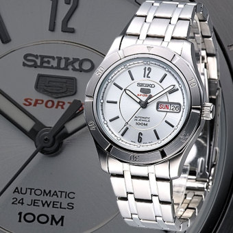 Seiko 5 Sports Mens SRP295K1 Automatic White-Silver - Jam Pria SRP295  