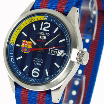 Seiko 5 Sports SRP303K1 Automatic Blue-Red Barca - Jam Pria SRP303  