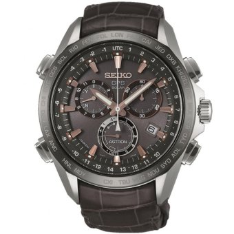 Seiko Astron SSE023J1 GPS Solar Chronograph 8X Series Men's Watch - Brown/Grey  