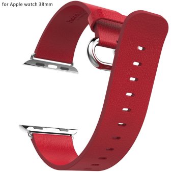 SH Hoco Watch Band Genuine Leather Watchband with Pin Buckle for Apple Watch 38mm Red - intl  