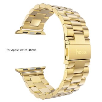SH Hoco Watch Band Stainless Steel Watchband with Safety Folding Clasp for Apple Watch 38mm Gold - intl  