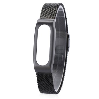 SH Luxurious Environmental Stainless Steel Plating Watchband for XIAOMI Miband 1S Black - intl  