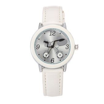 SINOBI Ladies Colorful Quartz Wristwatches Leather Strap White Case Women Fashion Watches 81388L04  