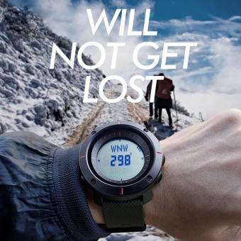 SKMEI Brand Watch Men Fashion Sports Watches Compass Watch 3 Alarm Repeater Chronograph Back Light 50M Waterproof Digital Wristwatches1216 - intl  