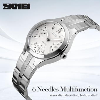 SKMEI Brand Watch Quartz Women Complete Calendar 30M Water Resistant Dress Watch Stainless Steel Band Lady Wristwatches 9132 - intl  