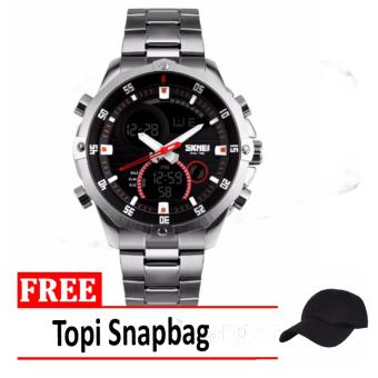 SKMEI Jam Tangan - AD1146 - Silver + Free Topi Snapbag  