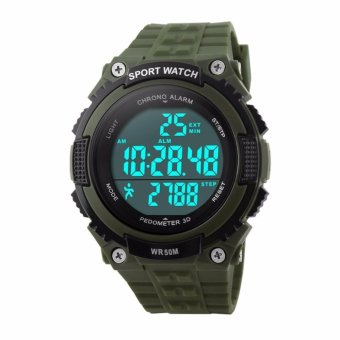 SKMEI Jam Tangan Pria S-Shock Sport 3D Pedometer Wristwatch 1112 - Green  