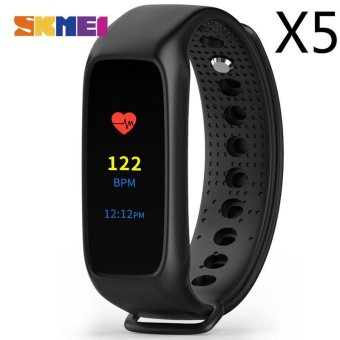 SKMEI Men Sports Smart Wrist band Color Screen LED Display Heart Rate Monitor Watches Touch Screen Bluetooth IOS Android L30T,5pcs/pack - intl  