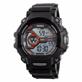 SKMEI Merek Tonton 1233 Pria Digital Luar Ruangan Sport Chronograph Mode Jam PU Band Waterproof Perhiasan  