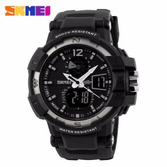 SKMEI Military Men Sport LED Watch Water Resistant 50m AD1040 Jam Tangan Sport G-Shock - Hitam Silver  