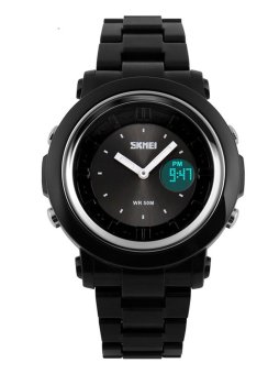 SKMEI SK1062E Dual Time Display Waterproof Watchd Silver - Intl  