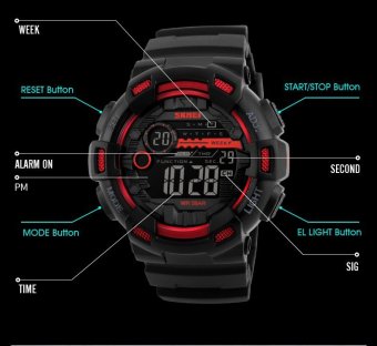 SKMEI Watch 1243 Fashion pria olahraga jam tangan LED Digital Watch militer 50M Waterproof kasual pria Alarm jam tangan Relogio Masculino  