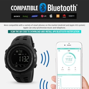 SKMEI Watch 1250 pria Smart Watch Bluetooth Pedometer kalori Chronograph Fashion kolam olahraga Watches EL Backlight Waterproof manusia Clock  