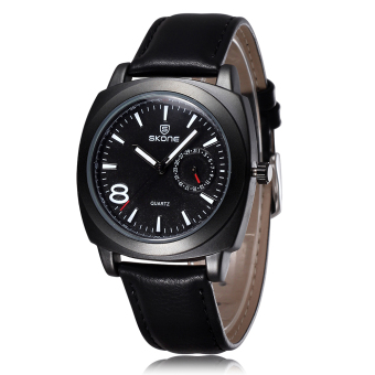 SKONE Brand men Genuine Hand Real Small Date Dial Watches date calendar displaying Quartz Watch black  