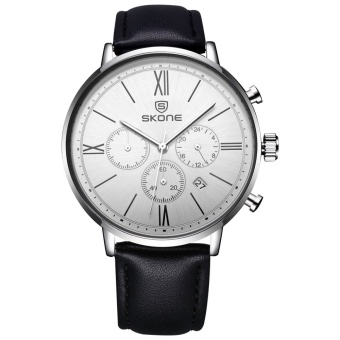 SKONE Watches Shock Resistant Quartz Watch Casuel Leather Water Resistant Watches - intl  