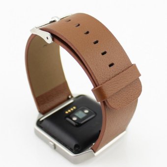 Small Size Replacement Genuine Leather Wrist Watchband strap for Fitbit Blaze Activity Tracker SmartWatch Heart Rate Monitor in Brown  