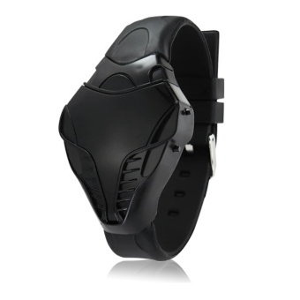Snake Head Shape Wristwatch Silicone LED Digital Electronic Wrist Watch Sport Watch Black  