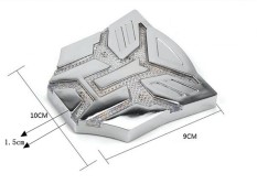 Solar Led car warning light Sticker Autobot Car 3D Decepticon Logo Emblem Badge Sticker Decal Chrome - Intl