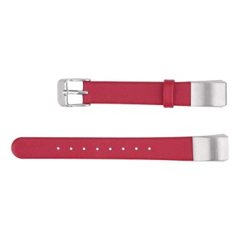 sougou KOBWA Premium Leather Strap for Fitbit Alta Tracker Luxury Genuine Leather Band Replacement Strap Bracelet, Red - intl  
