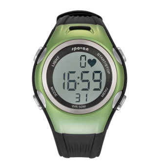 SPOVAN Heart Rate Monitor Belt Smart Digital Wrist Watch Green  