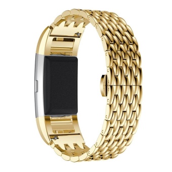 Stainless Steel Watch Band For Fitbit Charge 2 Wrist Strap Band Bracelet Link Watchband Wristband For Fitbit Charge 2 Gold - intl  
