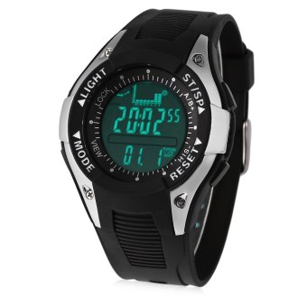 SUNROAD FX702A Multifunctional Digital Sports Watch Altimeter Fishing Barometer Wristwatch 30M Water Resistance (BLACK)  