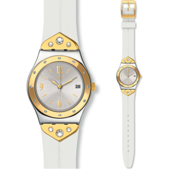 Swatch Women's YLS451 - Jam Tangan Wanita - Gold - Silicone  