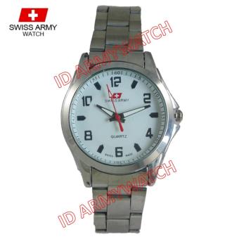 Swiss Army - Jam Tangan Analog Wanita - Stainless Silver - Dial Putih - Bezel Silver SAX 1192-04  