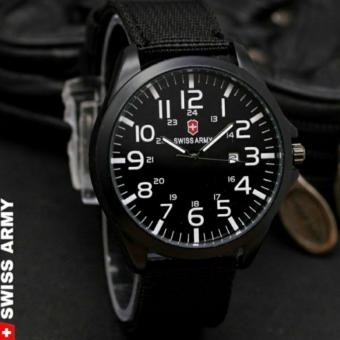 Swiss Army - Jam Tangan Pria & Wanita SA 9087 HR - Bahan Tali Kanvas - Model Kasual    