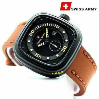 Swiss Army Jam Tangan Pria - Leather Strap - SA 2171 Coklat  