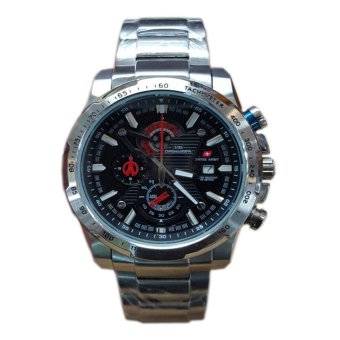 Swiss Army - Jam Tangan Pria - Stainless - Silver Hitam - HC-523  