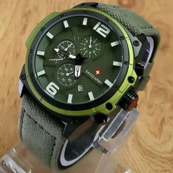 Swiss Army Jam Tangan Pria Strap Kanvas Krem SA-930art  