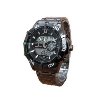 Swiss Army Men's - Jam Tangan Pria - Hitam - SA 2101 MB Body + Bezel Hitam - Stainless Steel Back  