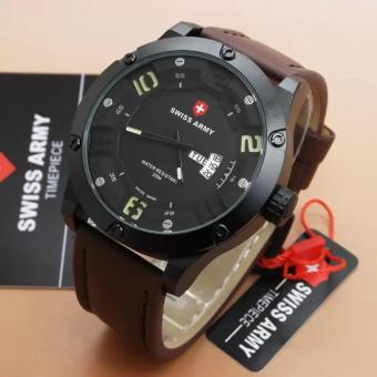 Swiss Army - SA 7567 - Jam Tangan Pria 100% Original - Strap Kulit - coklat  