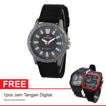 Swiss Army SA 7972 FB Free Digital Watch - Jam Tangan Wanita - Kanvas - Hitam  