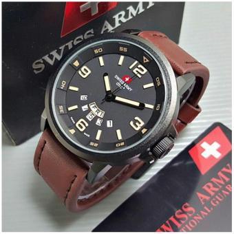 SWISS ARMY SA250288T1O TALI KULIT ORY TERBARU JAM TANGAN PRIA CASUAL TANGGAL HARI AKTIF LIMITED EDITION  